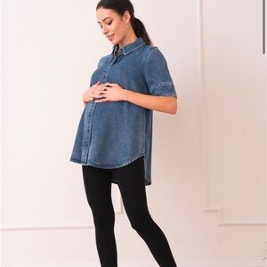 Seraphine Women's Blue Maternity Denim Shirt